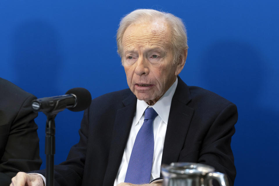 El presidente fundador de No Labels y exsenador Joe Lieberman, el 18 de enero de 2024, en Washington. (AP Foto/Jose Luis Magana, Archivo)