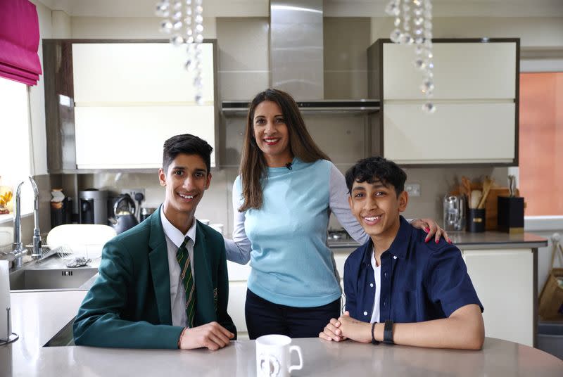 Anita Champaneri poses at her home in Birmingham