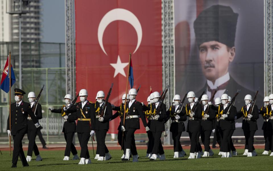 Turkish coast guard and gendarmerie in a parade in Ankara - Anadolu