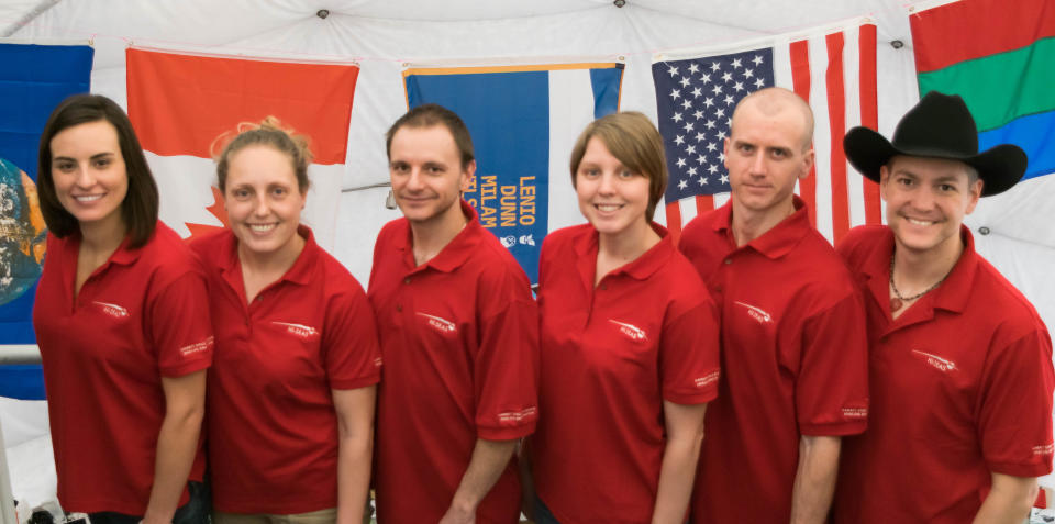 Crew members at the halfway point of the eight-month HI-SEAS Mission III.