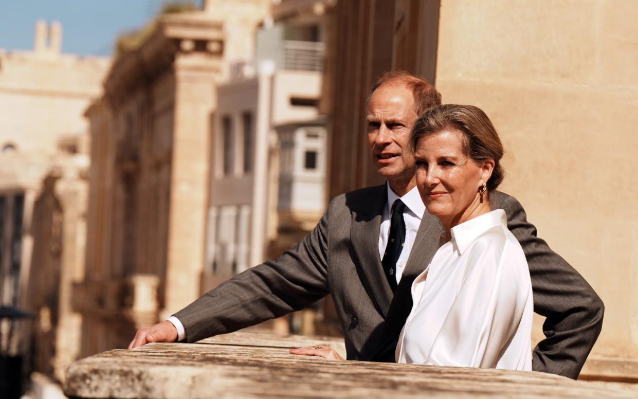 The Duke and Duchess of Edinburgh at the Maritime Museum in Birgu on their royal tour of Malta