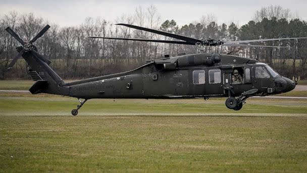 PHOTO: A UH-60 Blackhawk helicopter hovers at The United States Army Air Assault School on Fort Campbell, Kentucky. Feb 13, 2020. (Bryan Woolston/Reuters, FILE)