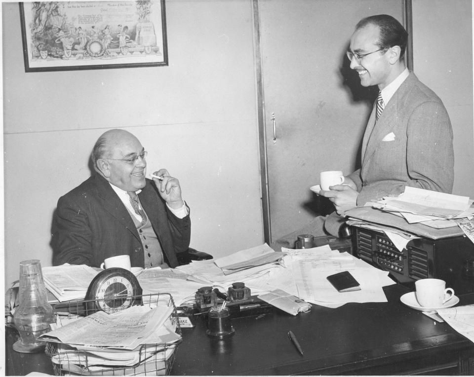 David Dent, right, with his father Arthur