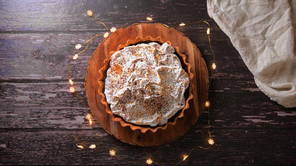 <p>All of the rich, dark flavours of an espresso martini in a showstopper tart! Wow your guests with this decadent centre piece.</p><p><strong>Recipe: <a href="https://www.goodhousekeeping.com/uk/food/recipes/a29812132/espresso-martini-meringue-tart/" rel="nofollow noopener" target="_blank" data-ylk="slk:Espresso Martini Meringue Tart" class="link ">Espresso Martini Meringue Tart</a></strong></p>