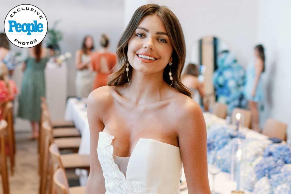 <p>Elemis/Maria Gloer</p> Hannah Ann Sluss smiling during her bridal shower.