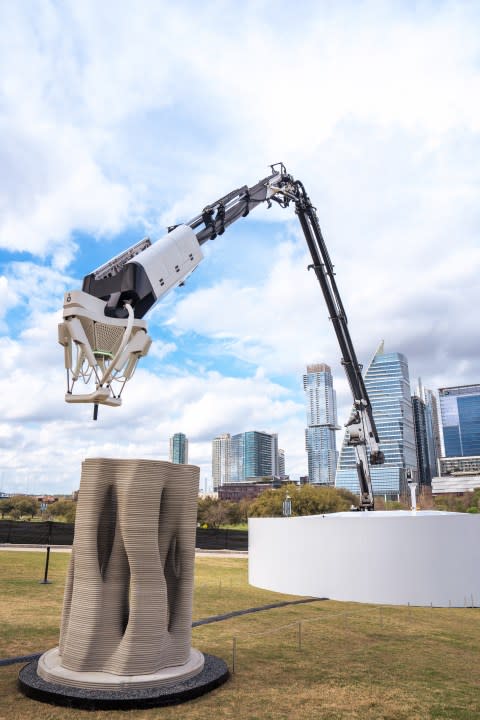 ICON unveiled a multi-story robotic construction system during a South by Southwest event on Tuesday at The Long Center.