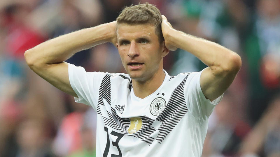 Thomas Muller and other German stars were incredibly frustrated by Mexico. Pic: Getty