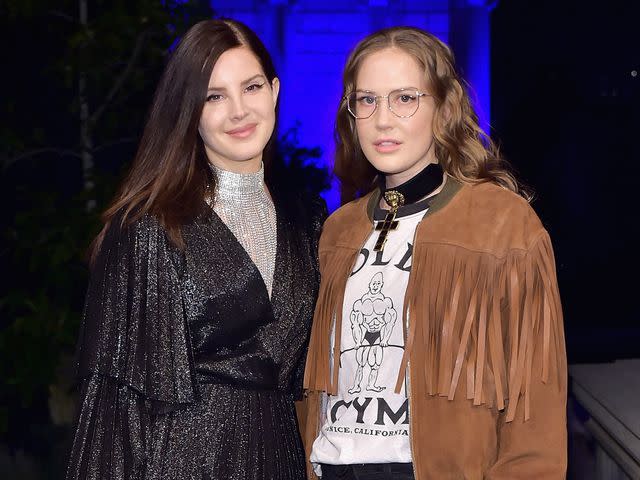 <p>Stefanie Keenan/Getty</p> Lana Del Rey and Chuck Grant attend Gucci Guilty Launch Party on November 2, 2018 in Hollywood, California