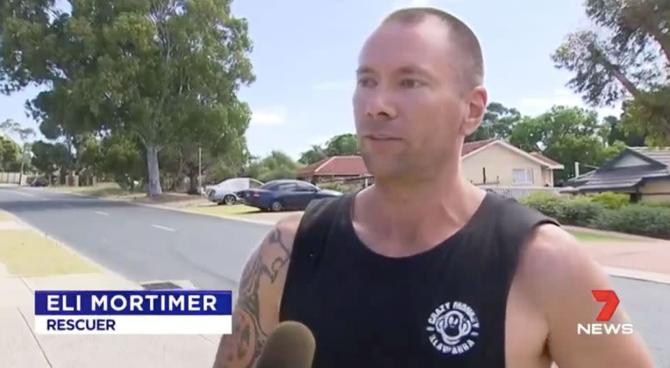 Eli Mortimer risked his own life to save a complete stranger. Source: 7 News