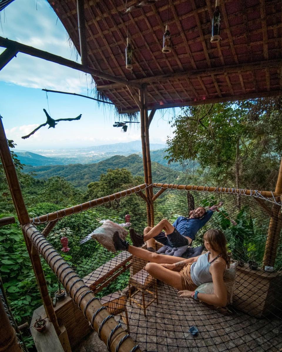 Hayley and Marcus, pictured here in Colombia, turned to travel to treat their burnout (Handout)