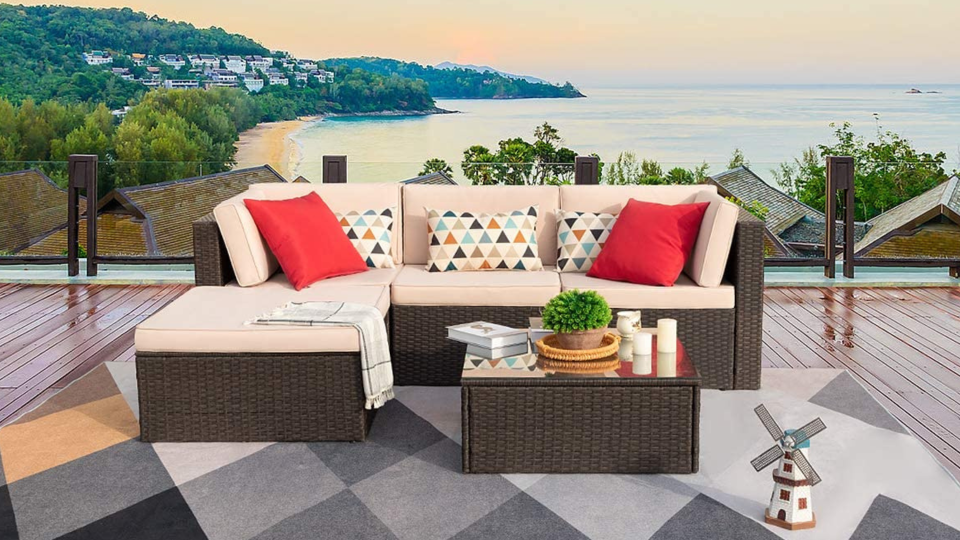 Lounge in the outdoors with an all-weather sectional.