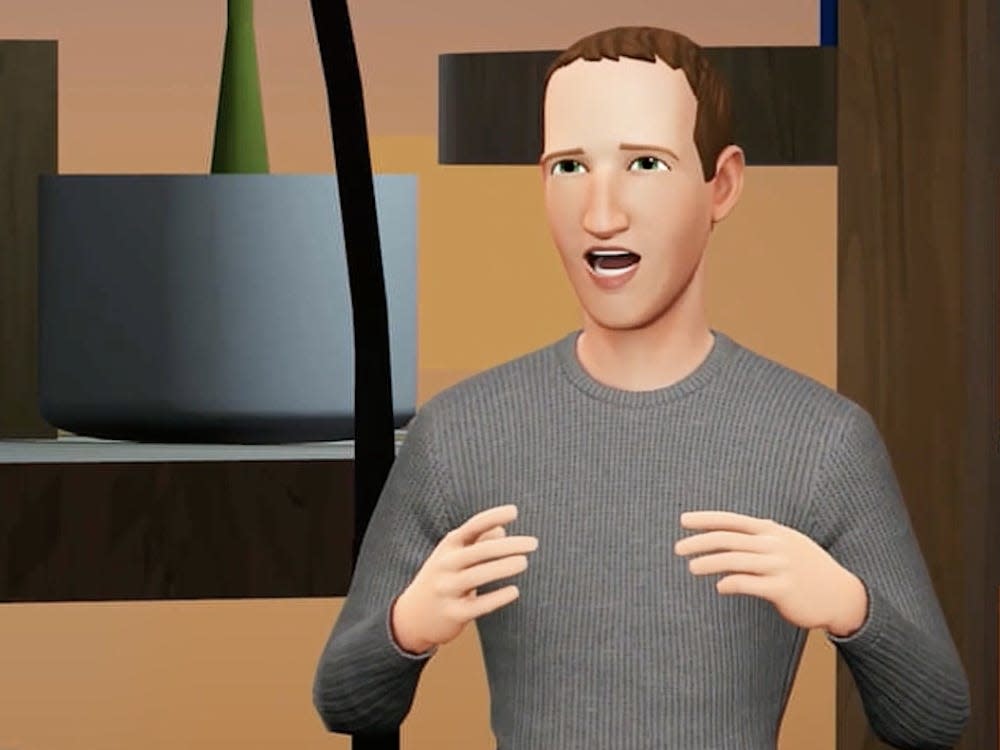 Mark Zuckerberg as an avatar during Facebook or Meta Connect 2022