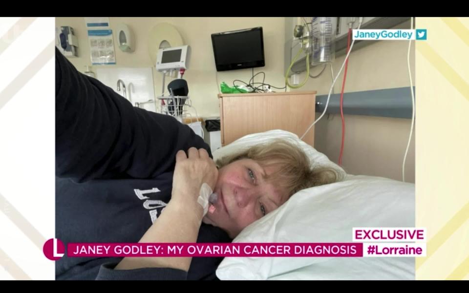 Janey Godley spoke to Lorraine from her hospital bed following her diagnosis in 2021.