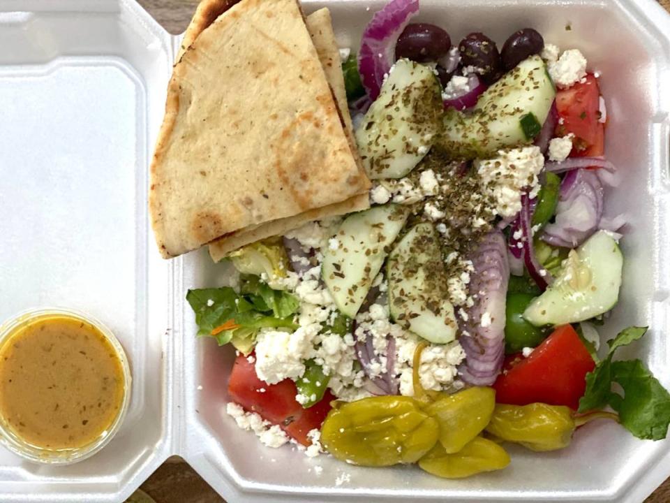 The Mad Greek of Charlotte’s Greek salad is one of its most popular items.