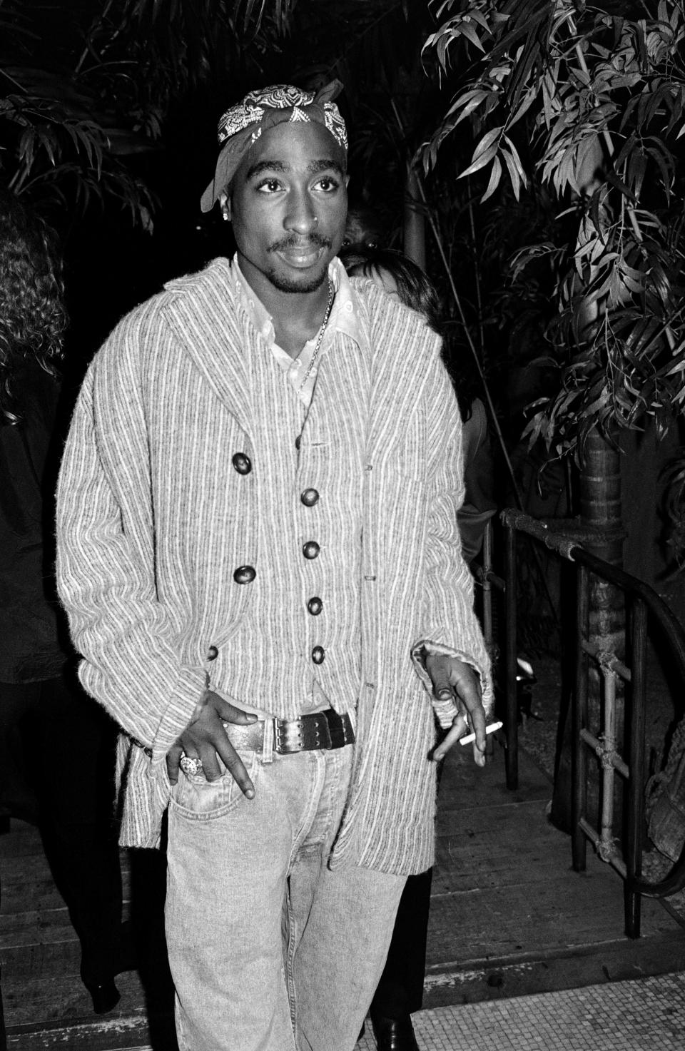 Tupac Shakur attends “I Like It Like That” New York Premiere and Afterparty in New York City on October 14, 1994. (Photo by Eric Weiss/WWD via Getty Images)