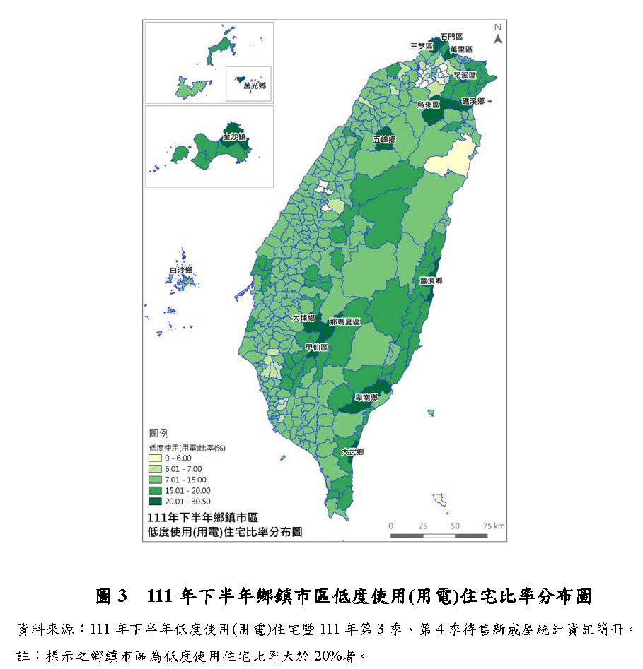 高空屋率集中在偏鄉地區。（圖／內政部提供）