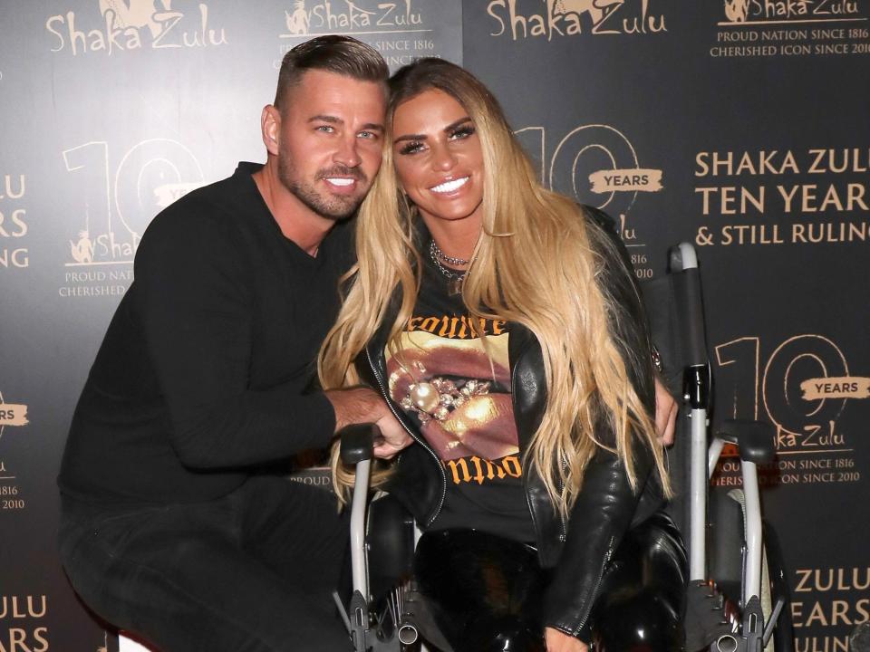 Katie Price and fiancee Carl Woods in September 2020 (Mark R Milan/Shutterstock)