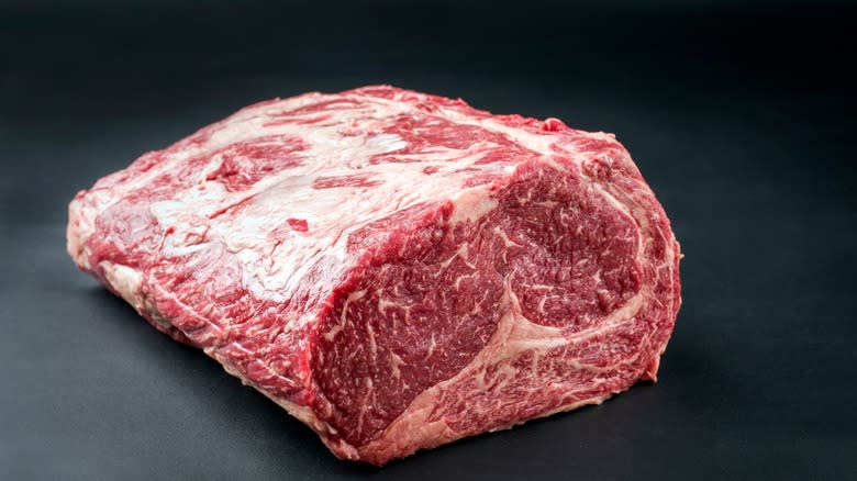 raw roast beef on counter
