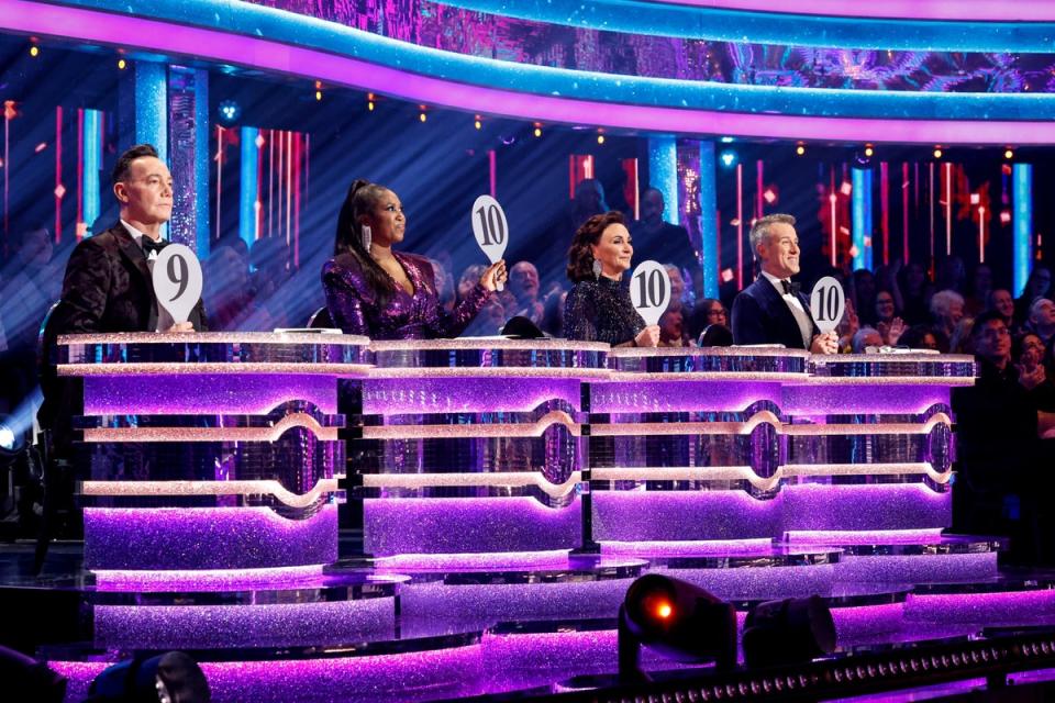 Strictly Come Dancing judges share their votes during the show (BBC/Guy Levy)