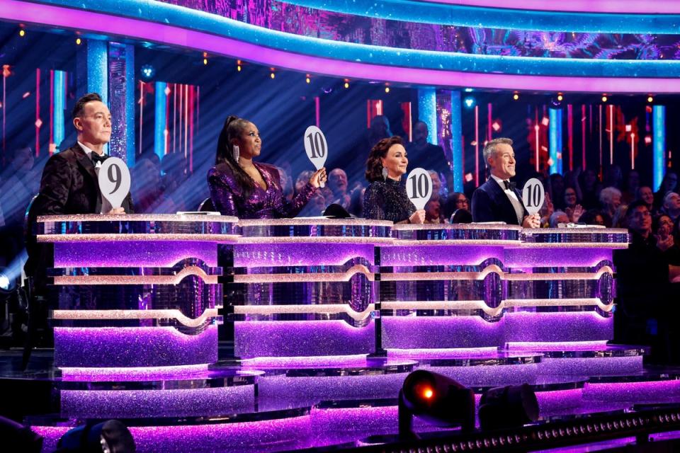 With her fellow judges Craig Revel Horwood, Motsi Mabuse and Anton du Beke (BBC/Guy Levy)