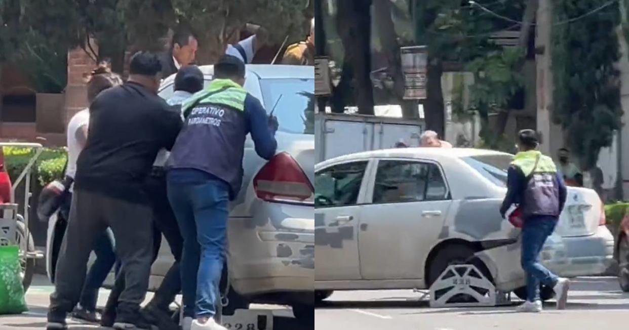Viva México: automovilista de la CDMX huye con todo y araña. Foto: Captura de video Twitter vía @noticiasenrique