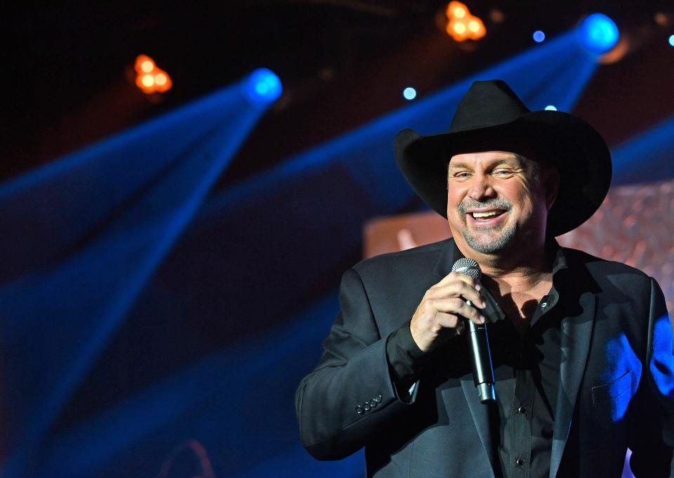 Garth Brooks performed “Forever and Ever, Amen” in tribute to country icon and ASCAP Founders Award recipient Randy Travis at the 57th annual ASCAP Country Music Awards Monday, Nov. 11, 2019, in Nashville, Tenn. 