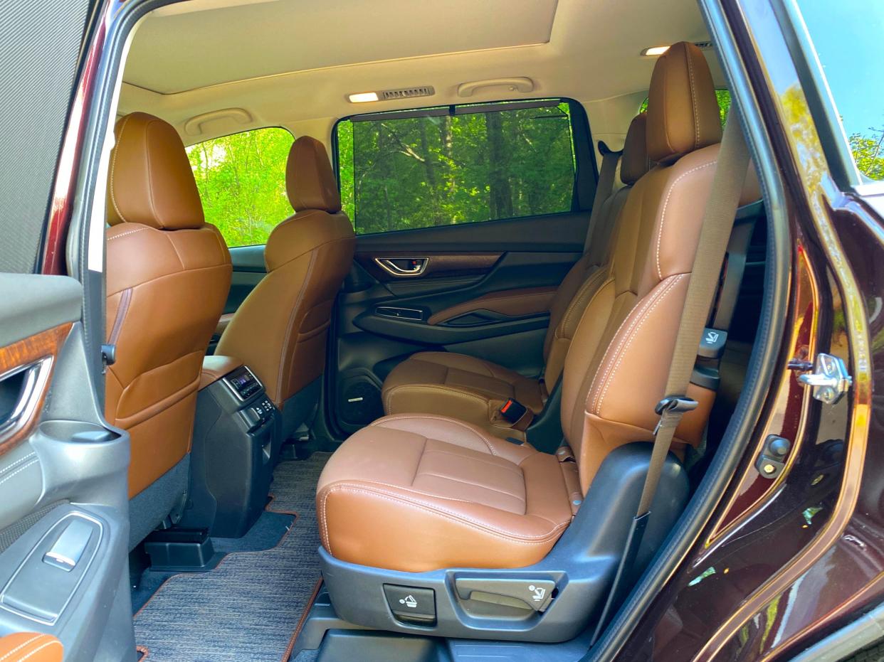 The Subaru Ascent's second row boasts captain's chairs and plenty of legroom.