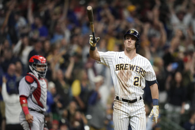 Canha's grand slam in 8th gives NL Central-leading Brewers a 9-5