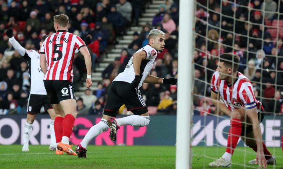 Andreas Pereira scores Fulham’s second goal against Sunderland