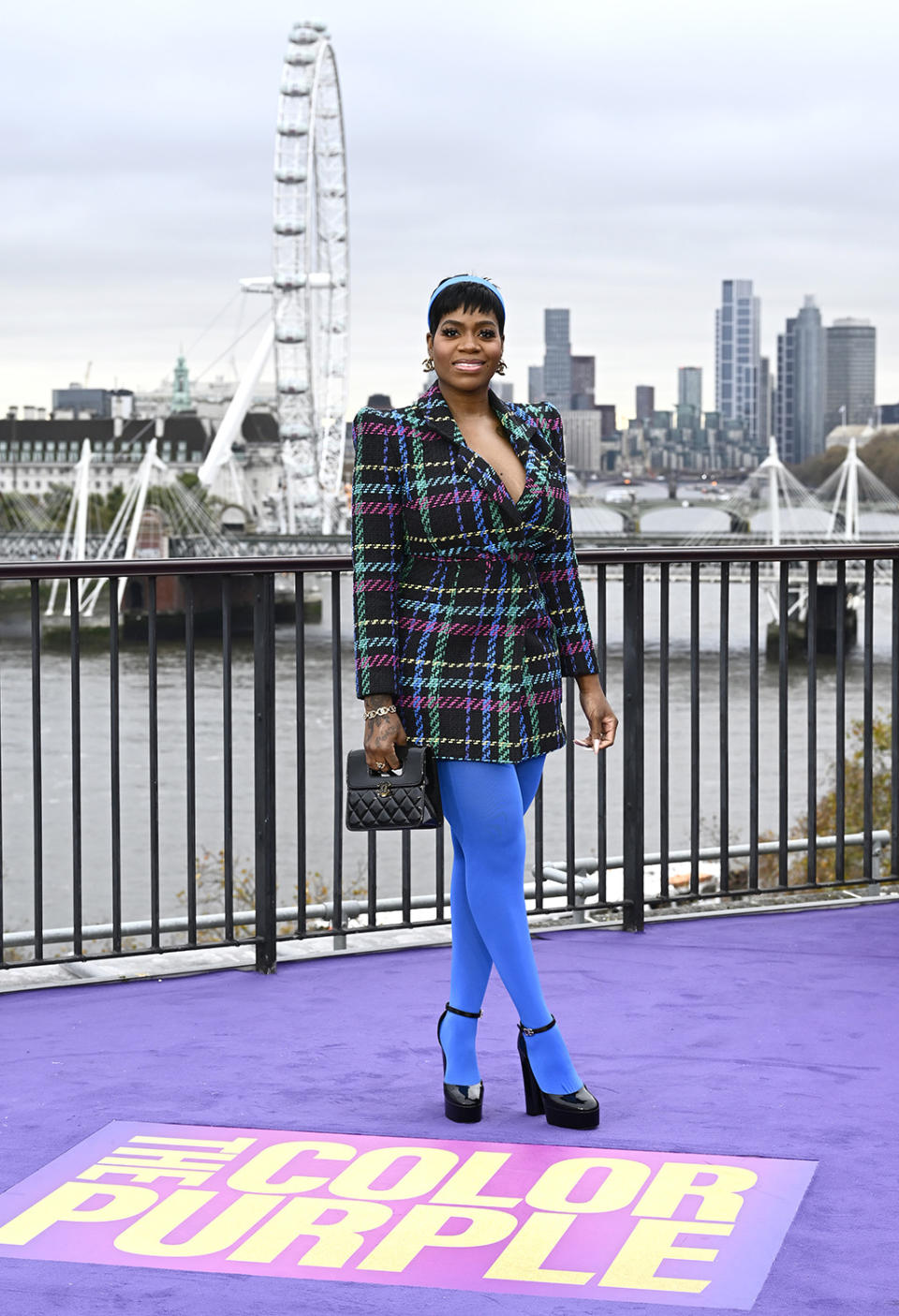 "The Color Purple," platforms, leather ankle boots, suit, dress, London.