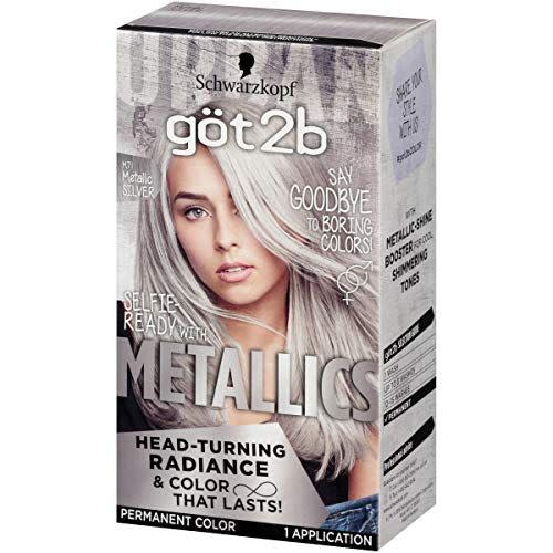 7) Metallic Permanent Hair Color in Metallic Silver