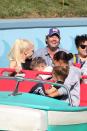 <p>Nothing charms the kids of the girl you’re dating like a trip to Disneyland! <em>The Voice</em> coach was all smiles spending the day in Anaheim with Stefani and her boys, Kingston, Zuma, and Apollo Rossdale. Believe it or not, it was Shelton’s first trip to the theme park ever — and he even rocked a “1st Visit” pin for the trip. (Photo: Backgrid) </p>