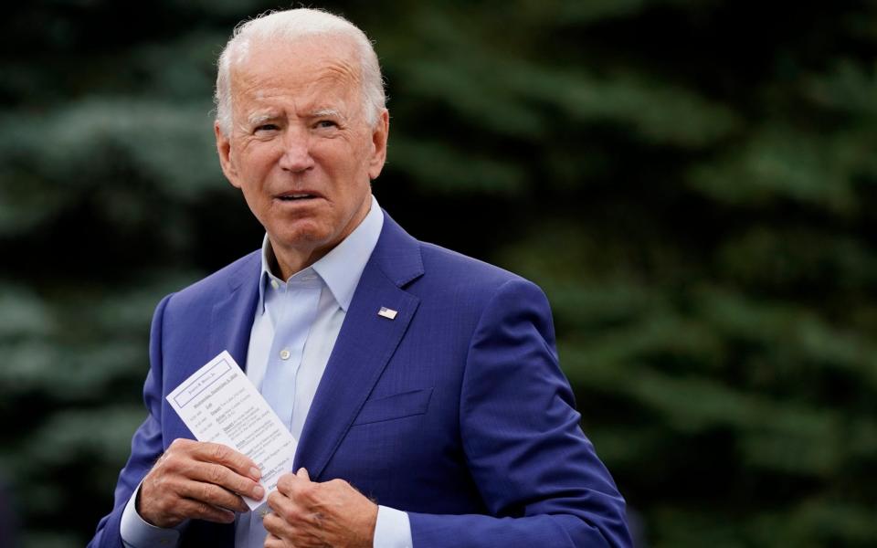 Joe Biden, the Democratic presidential candidate, and an Irish American, is a strong supporter of the Good Friday Agreement, which requires an open border and of which the US is the guarantor - Patrick Semansky/AP