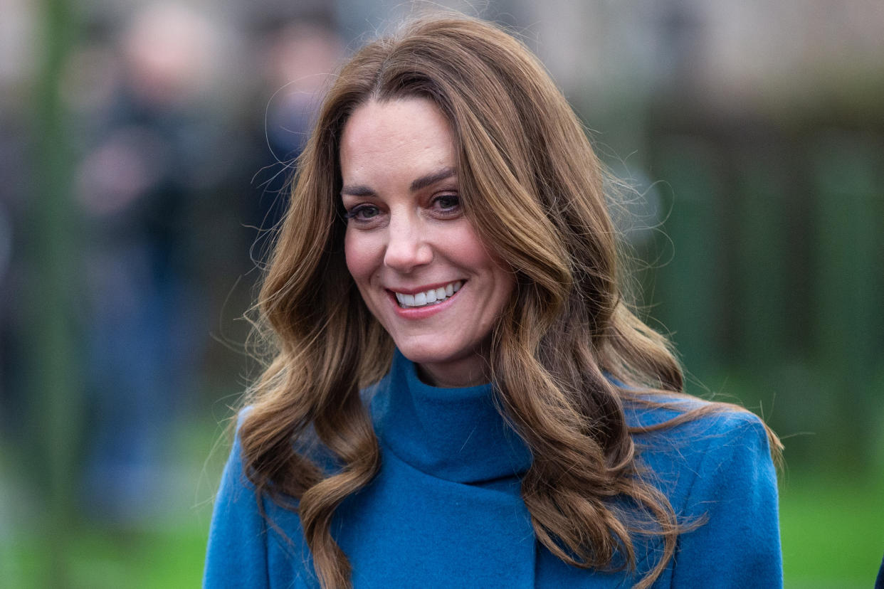 Kate Middleton joined Prince William to speak about the positive impact of Covid-19 vaccines in a Zoom call. (Getty Images)