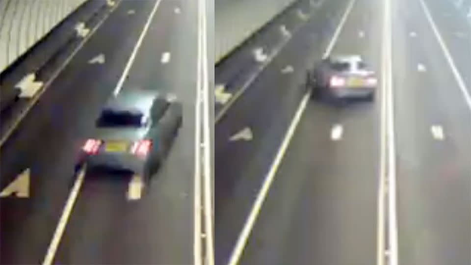 This is the horrifying moment the Ivan Raspys lost control of his vehicle and it ploughed into the tunnel wall. Photo: Liverpool Echo