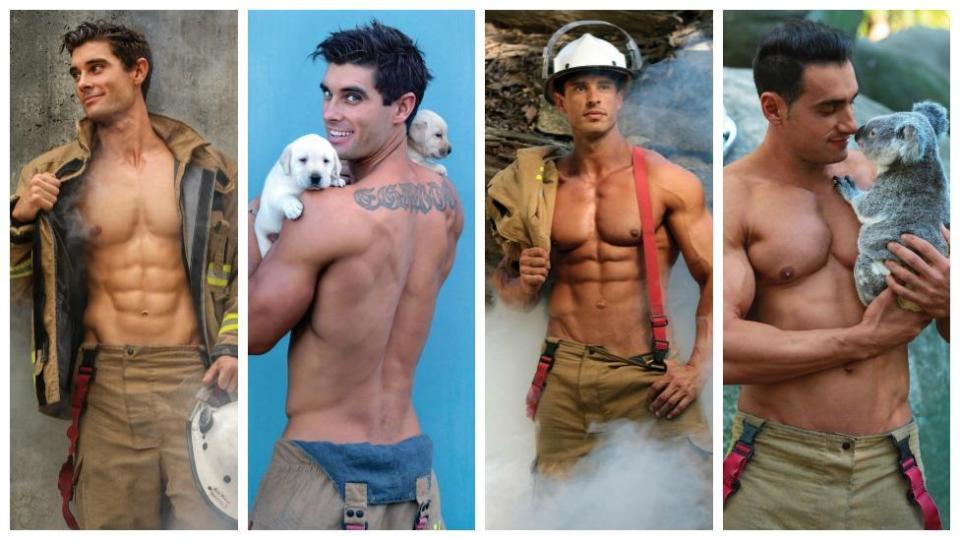 Half-naked firefighters strike a pose for charity calendar