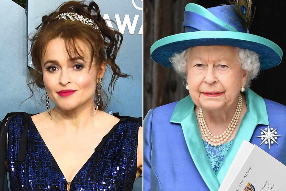 <p>Steve Granitz/WireImage; Jeff Spicer/Getty</p> Helena Bonham Carter; Queen Elizabeth