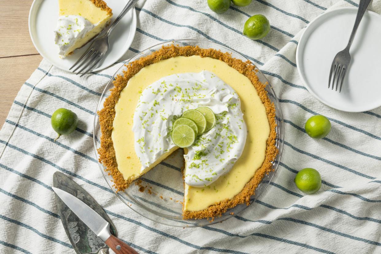 Sweet Homemade Key Lime Pie with Zest and Cream