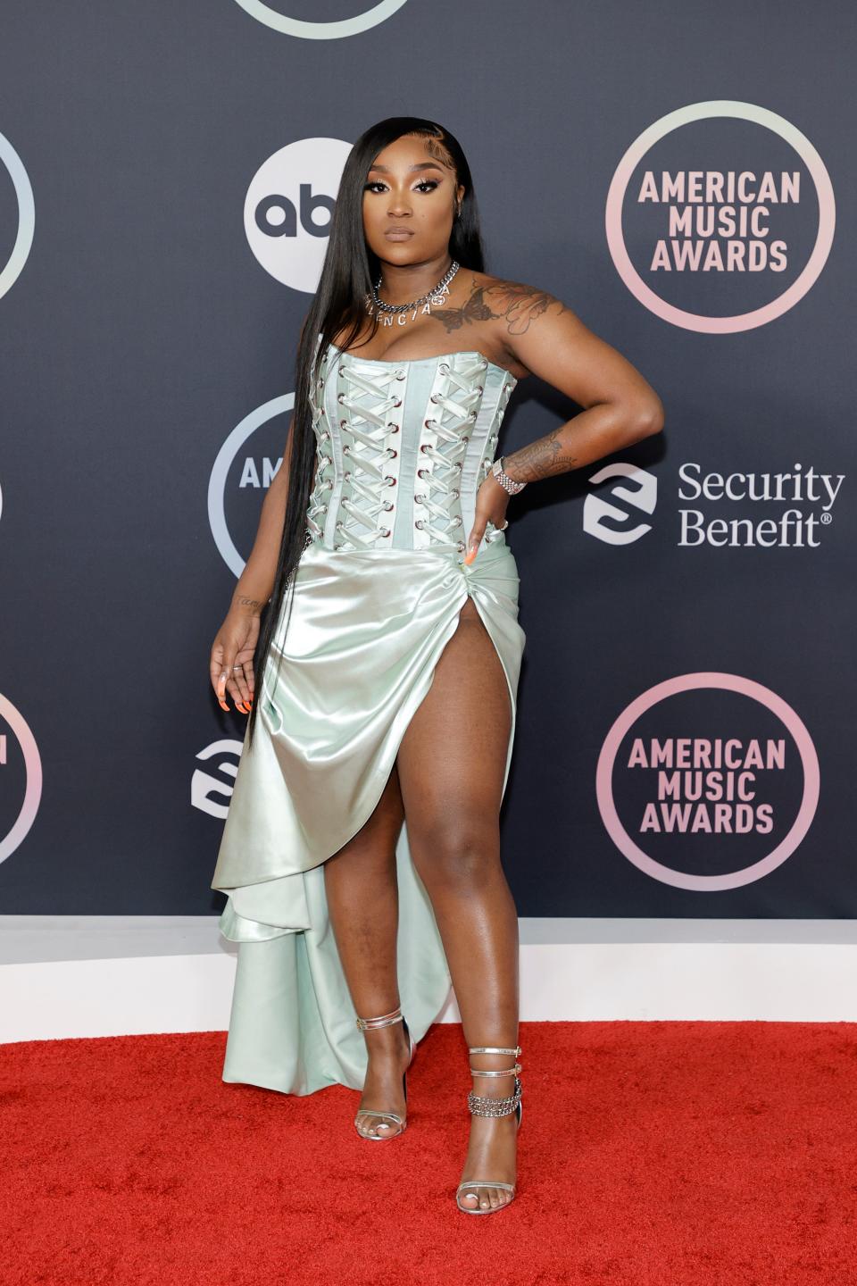 Erica Banks at the 2021 American Music Awards.