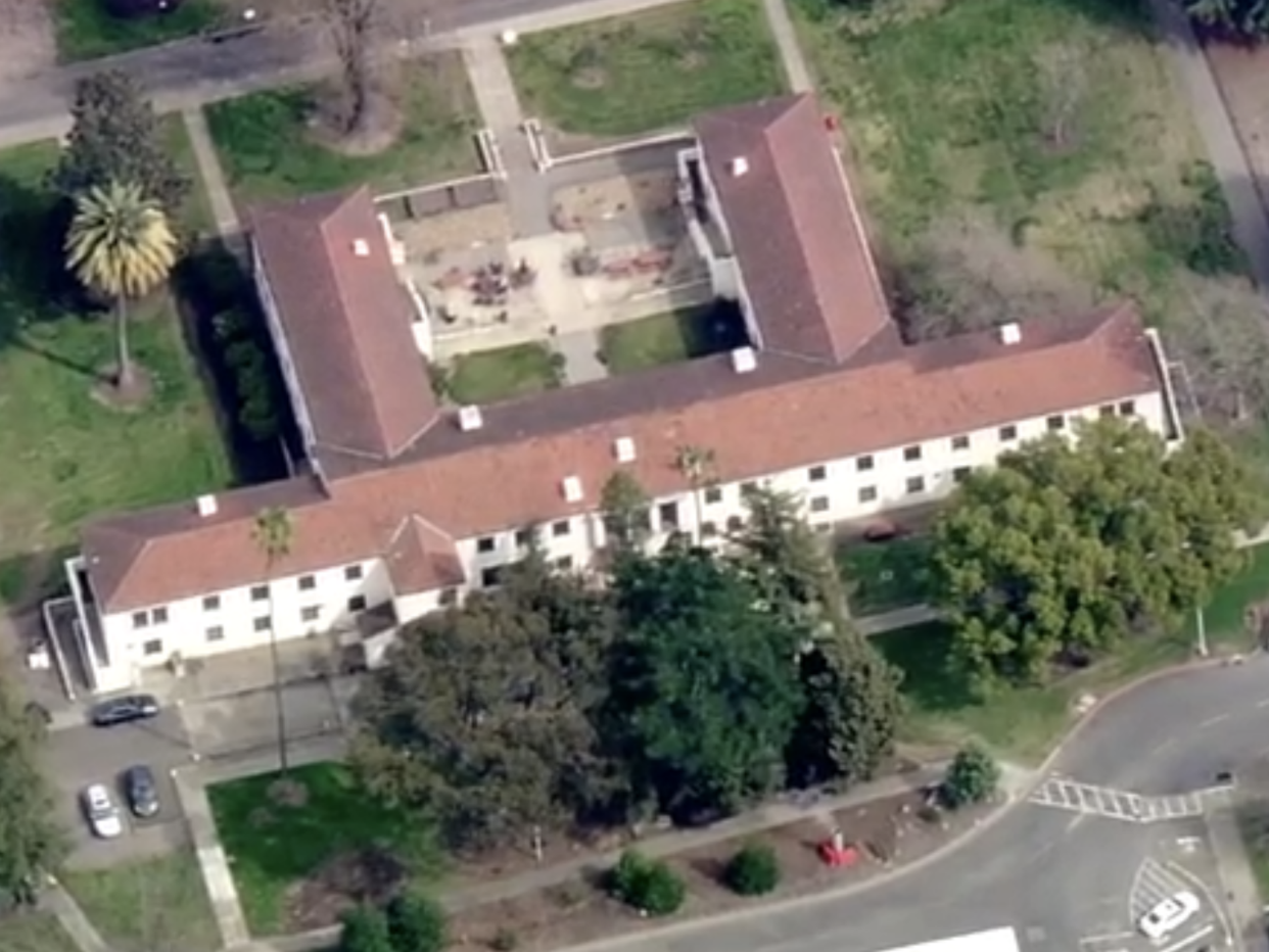 An aerial view of the veteran's home in Yountville, California: KTVU screenshot