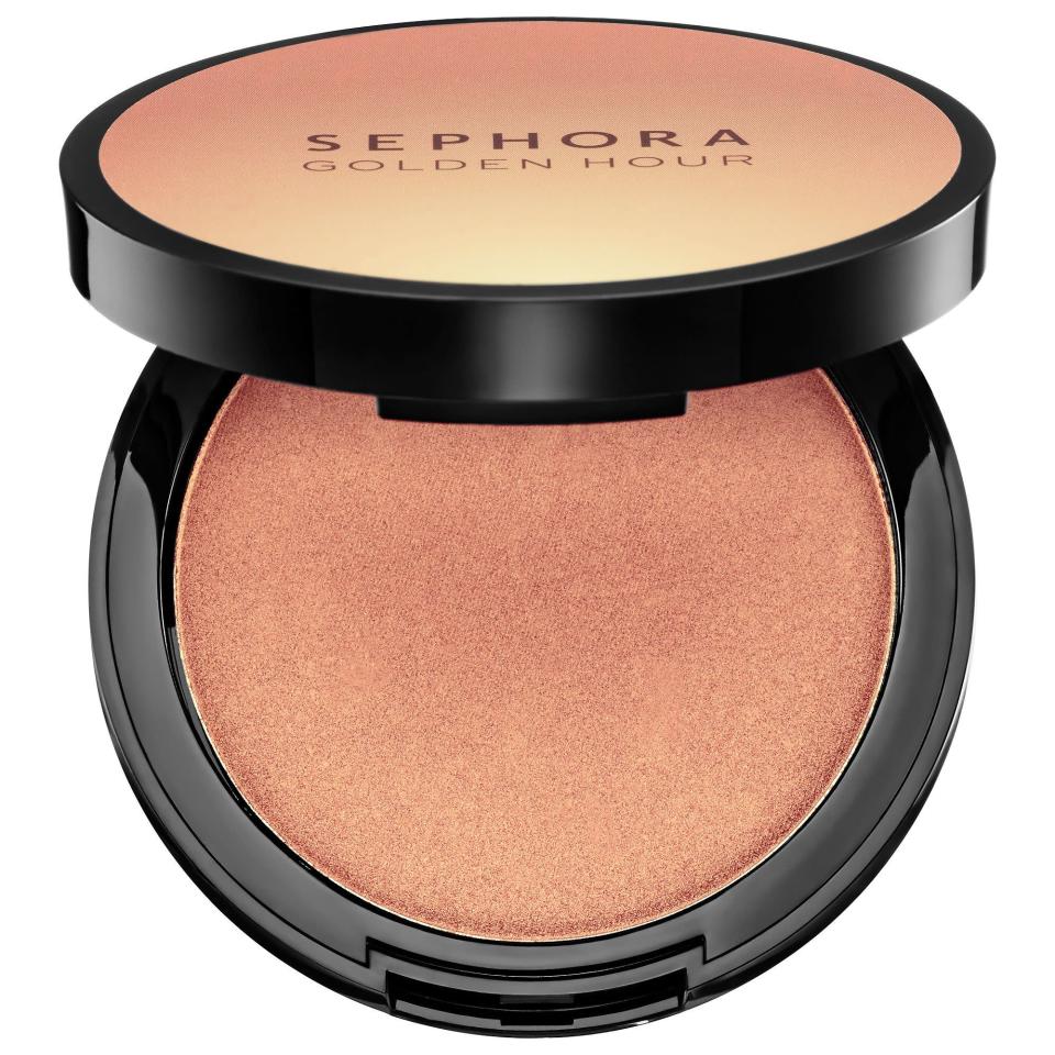<p>Aptly named, these four highlighting powders pack a major punch on your cheeks and flatter every skin tone.</p><p><strong>Sephora Collection</strong> Golden Hour Highlighting Powder, $16, available at <a href="http://www.sephora.com/golden-hour-highlighting-powder-P420607?skuId=1931120&icid2=just%20arrived%3Ap420607" rel="nofollow noopener" target="_blank" data-ylk="slk:Sephora" class="link ">Sephora</a>.</p>
