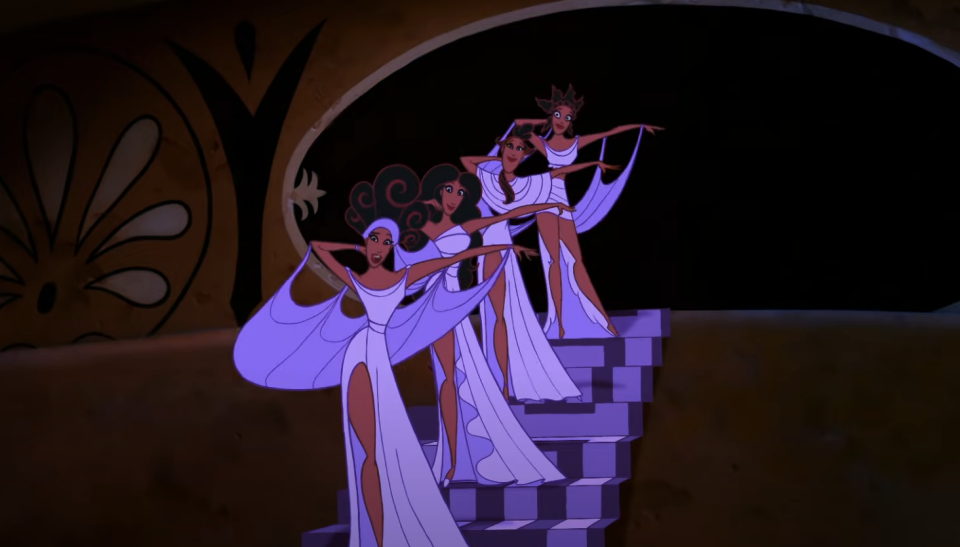 the muses singing on stair steps