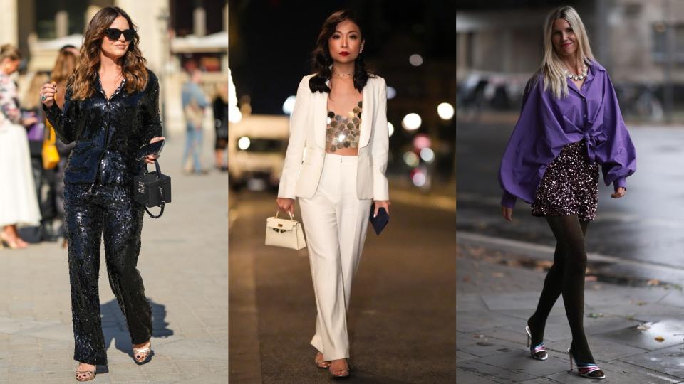 street style influencers showing what to wear on new year's eve at a bar or club