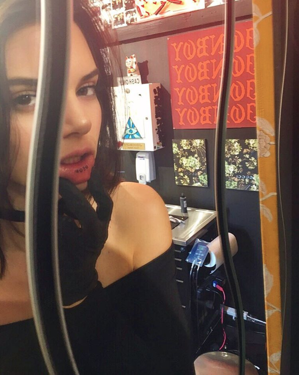 Kendall Jenner’s Lip Tattoo