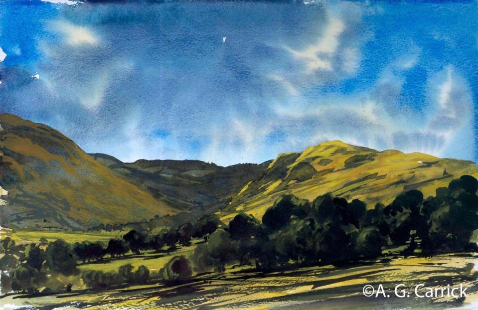 2007年Cwm Berwyn的鄉村景緻。（Cwm Berwyn, near Tregaron, painted in 2007，翻攝BBC）