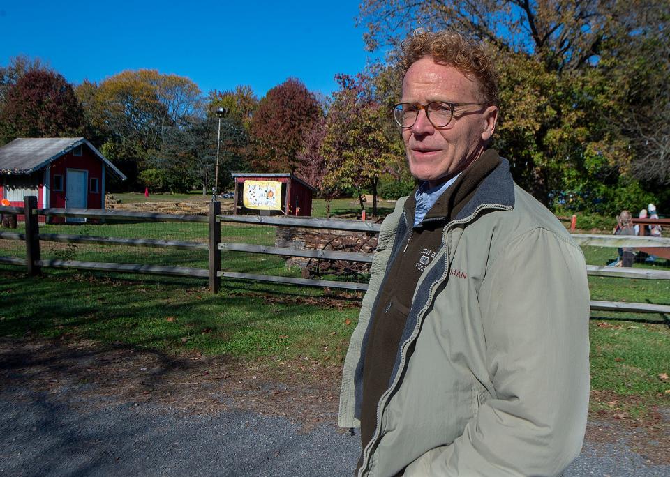 Jonathan Snipes, owner of Snipes Farm in Falls, on Friday, Nov. 5, 2021, talks about the future improvements in the works on the property, from the Robert F. Schumann Foundation grant.
