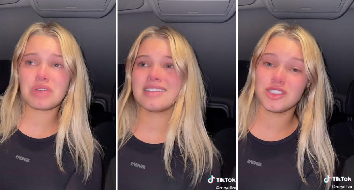 TikToker Rory Eliza was driving along when a man attempted to get into her car. Source: TikTok/@ roryeliza
