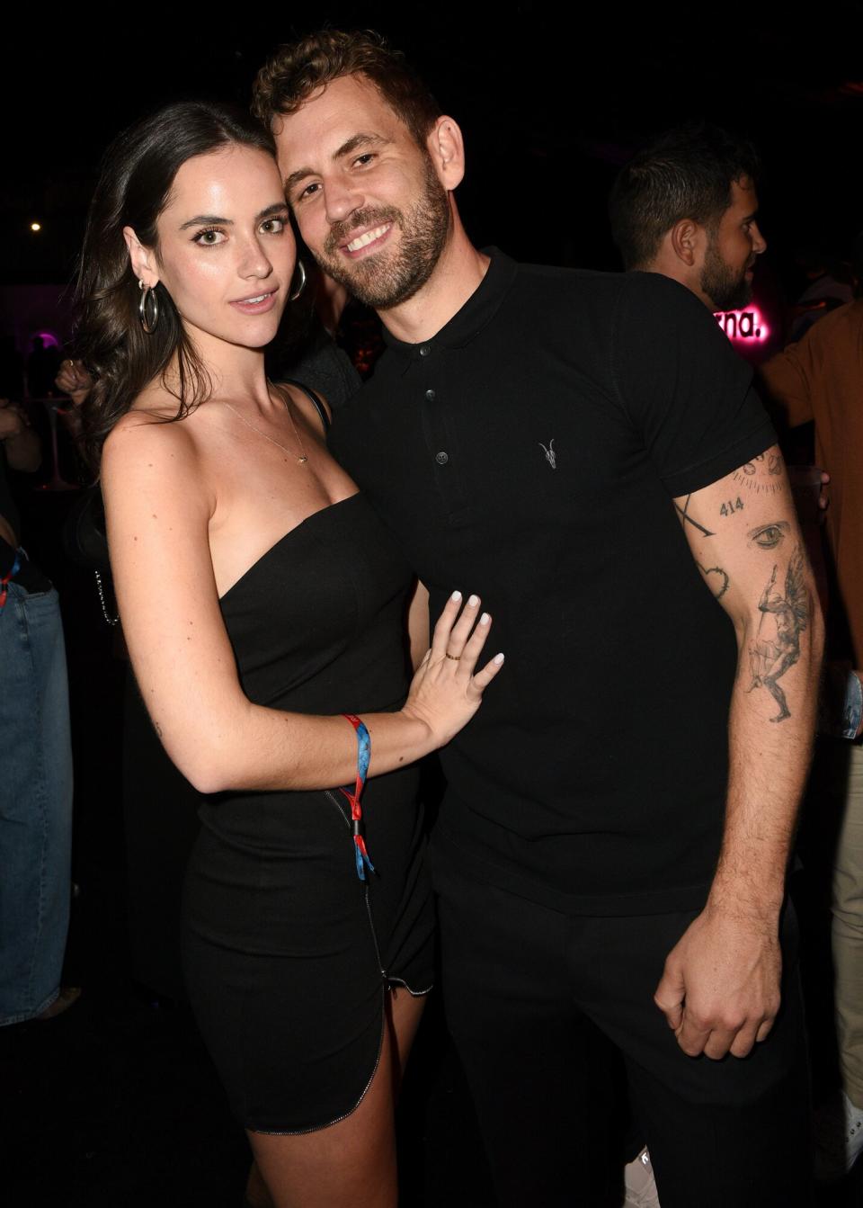 Natalie Joy and Nick Viall attend 'HOMECOMING WEEKEND' Hosted By The h.wood Group & REVOLVE, Presented By PLACES.CO and Flow.com, Produced By Uncommon Entertainment on February 11, 2022 in Los Angeles, California