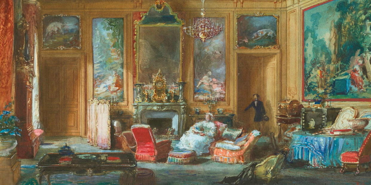 « Le Salon de Ferrières », aquarelle d’Eugène Lami (1800-1890).  - Credit:Nina Slavcheva