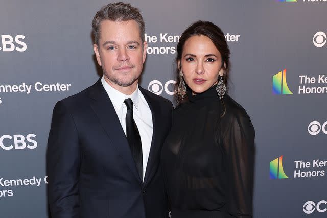 Paul Morigi/Getty Matt Damon and Luciana Barroso attend the 45th Kennedy Center Honors ceremony at The Kennedy Center on December 04, 2022 in Washington, DC.